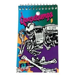 Vintage 90s Y2K Goosebumps 3 x 5 Mini Note Memo Pad 50 Sheets Mohawk Skeleton
